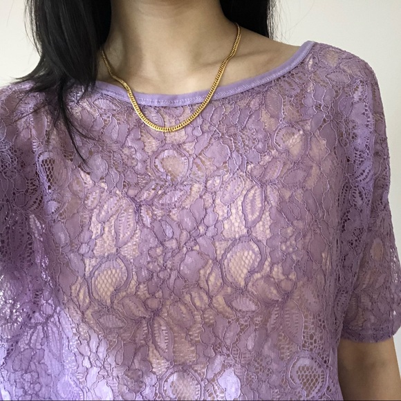3/$20 🖤 Lavender lace chiffon blouse - Picture 3 of 7